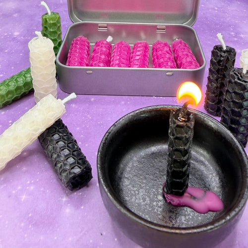 Teeny Hand Rolled BeeswaxRitualCandles